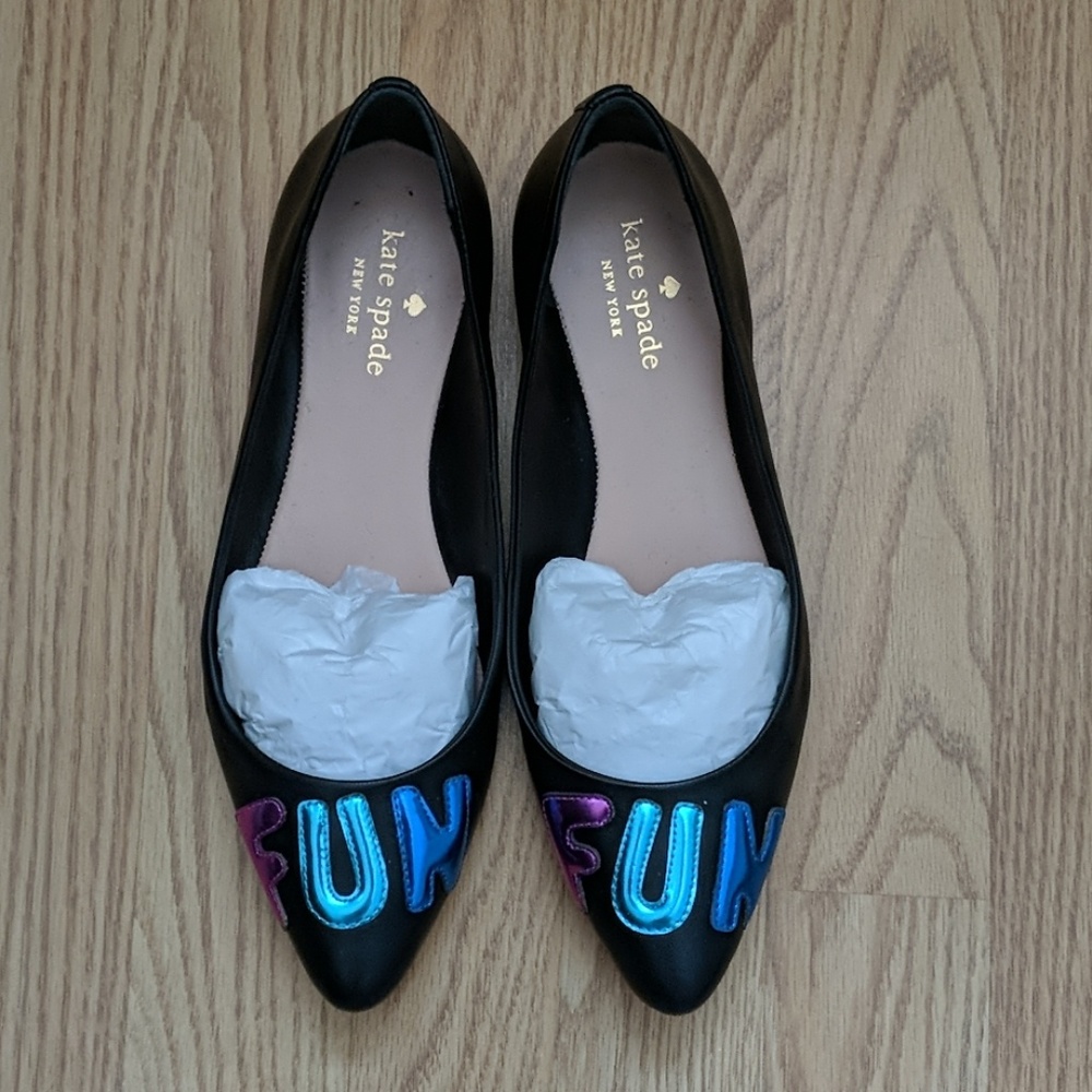 Black Kate Spade flats size 6.5